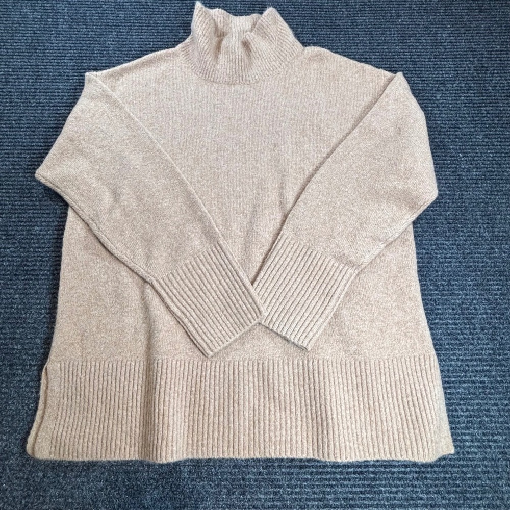 J.Crew Extra-Soft Mockneck Sweater Heather Brown CU698 Small NWT‎